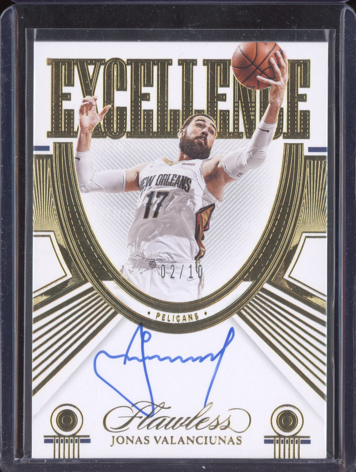 Jonas Valanciunas 2021-22 Panini Flawless Excellence Auto Gold 2/10