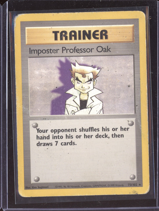 Impostor Professor Oak 1999 Pokemon Base Set Rare 073/102