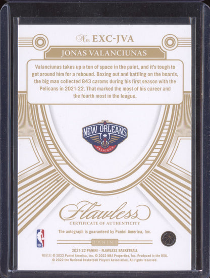 Jonas Valanciunas 2021-22 Panini Flawless Excellence Auto Gold 2/10