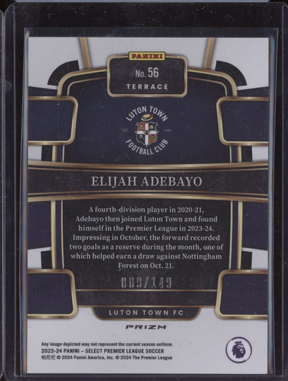 Elijah Adebayo 2023-24 Panini Select Premier League Red Wave RC 9/149