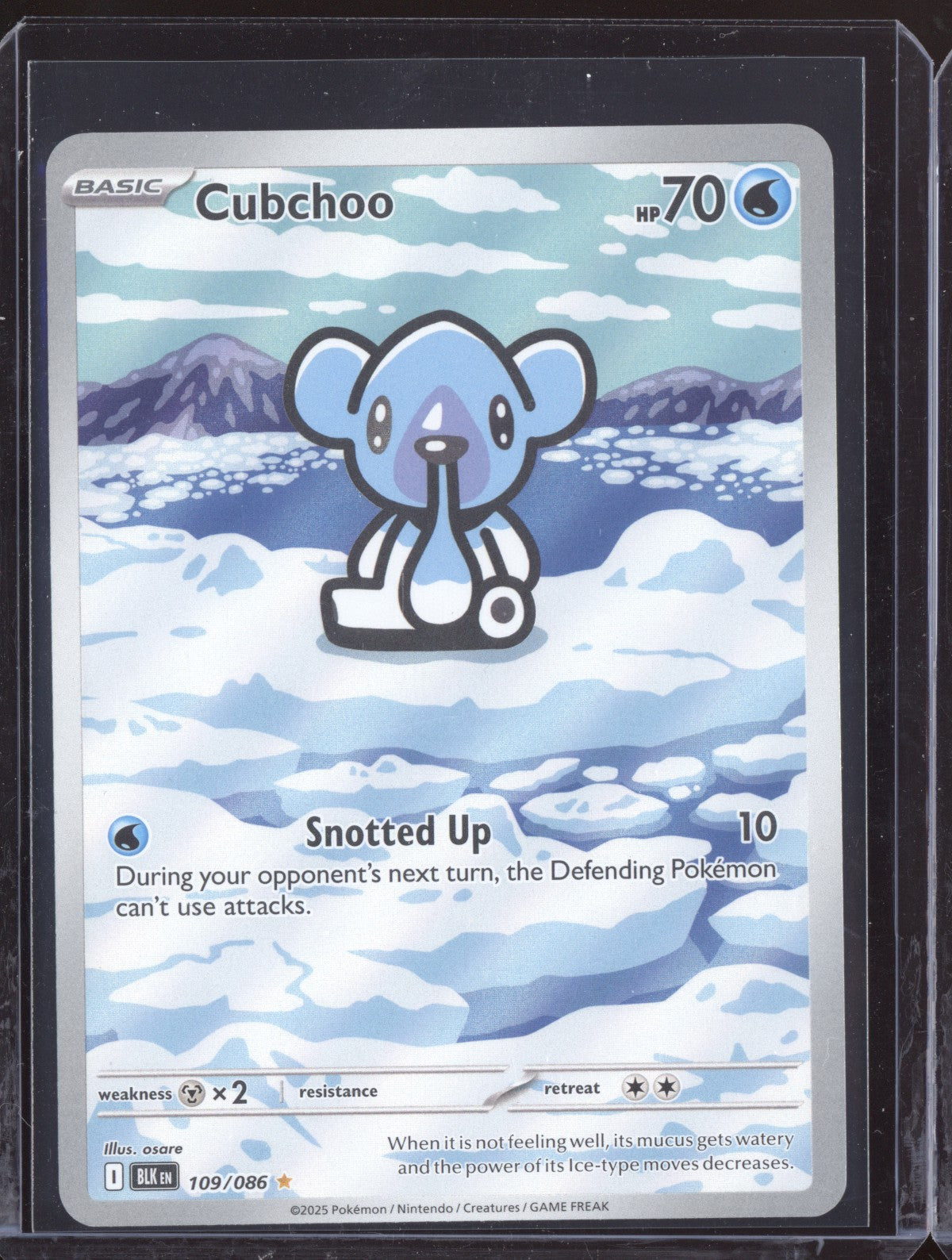 Cubchoo 2025 Pokemon Black Bolt Illustration Rare 109/086