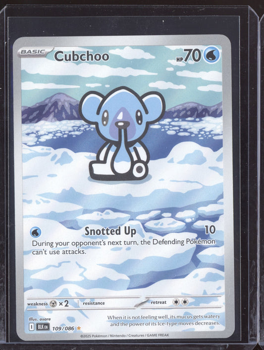 Cubchoo 2025 Pokemon Black Bolt Illustration Rare 109/086