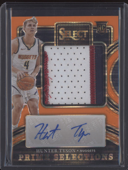 Hunter Tyson 2023 Panini Select Prime Selections Orange FOTL Patch Auto RC /30