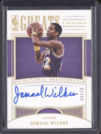 Jamaal Wilkes 2022-23 Panini National Treasures NBA Greats Auto Gold 8/10