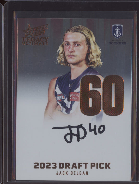 Jack Delean 2024 Select Legacy Ultimate Draft Pick Signature Copper RC 137/175