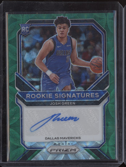 Josh Green 2020-21 Panini Prizm Rookie Signatures Green Choice RC 2/8