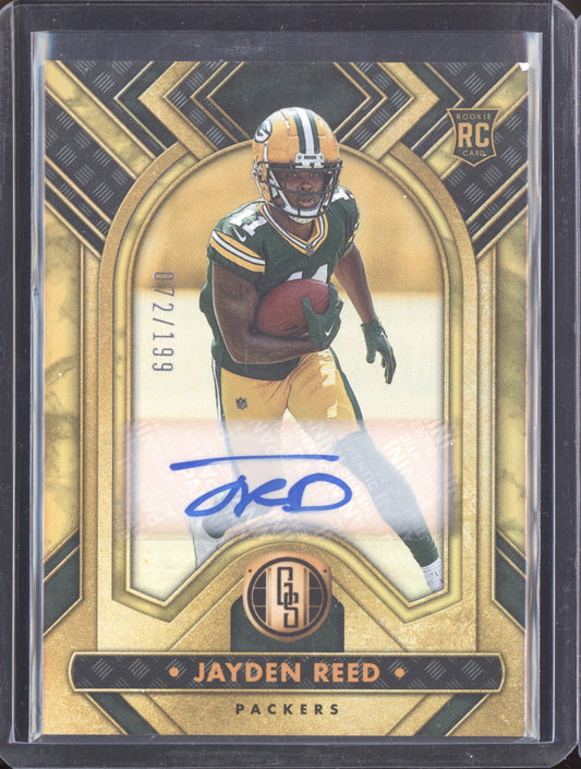 Jayden Reed 2023 Panini Gold Standard Rookie Auto RC 72/199