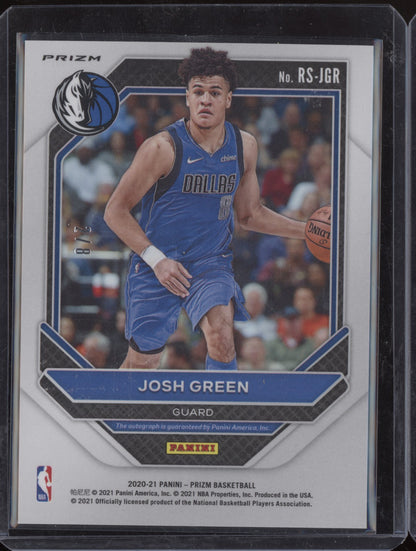 Josh Green 2020-21 Panini Prizm Rookie Signatures Green Choice RC 2/8