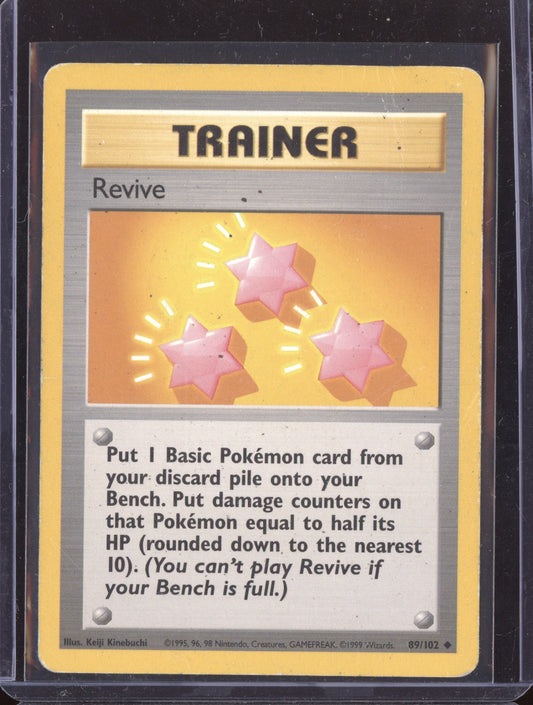 Revive 1999 Pokemon Base Set Uncommon 089/102