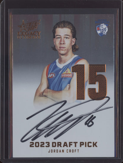Jordan Croft 2024 Select Legacy Ultimate Draft Pick Signature Copper RC 168/175