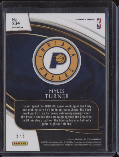 Myles Turner 2018-19 Panini Select Green Courtside 5/5