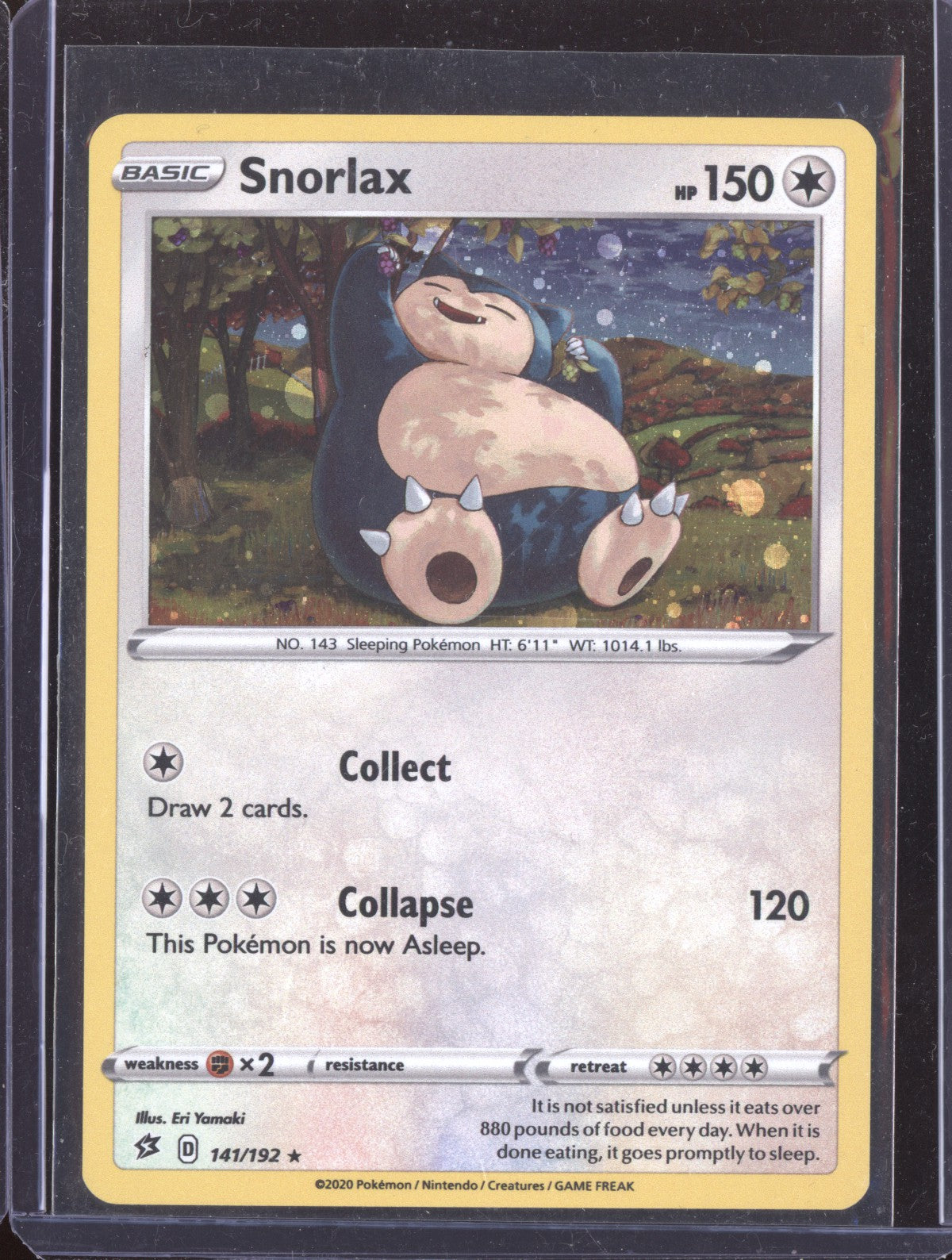 Snorlax Pokemon 141/192 Cosmos Holo