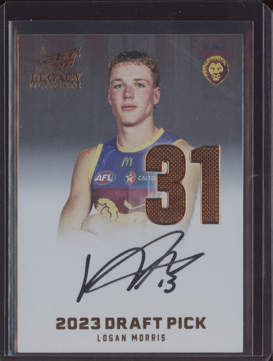 Logan Morris 2024 Select Legacy Ultimate Draft Pick Signature Copper RC 108/175