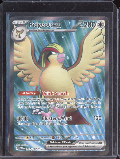 Pidgeot ex 2023 Pokemon Obsidian Flames Ultra Rare 217/197