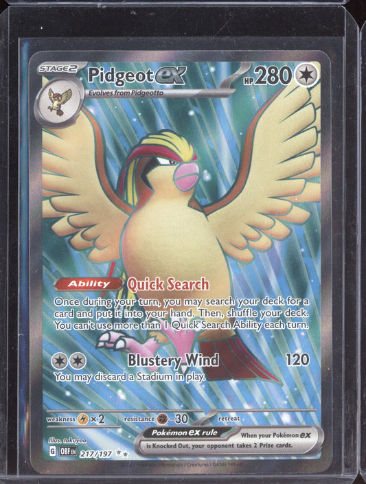 Pidgeot ex 2023 Pokemon Obsidian Flames Ultra Rare 217/197