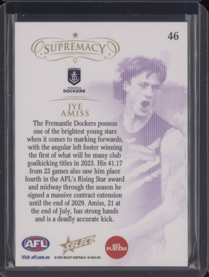 Jye Amiss 2024 Select Supremacy Gold Low 06/95