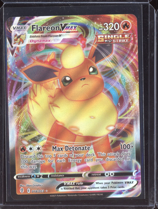 Flareon VMAX 2021 Pokemon Evolving Skies Holo Rare VMAX 018/203