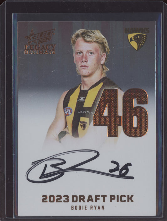 Bodie Ryan 2024 Select Legacy Ultimate Draft Pick Signature Copper RC 77/175