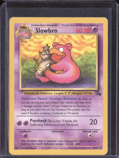 Slowbro 1999 Pokemon Fossil Uncommon 043/62