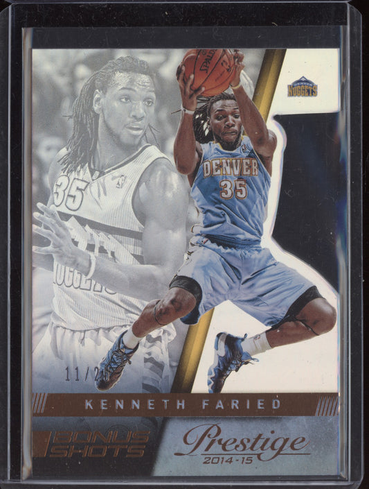 Kenneth Faried 2014-15 Panini Prestige Orange Bonus Shots Die Cut 11/25
