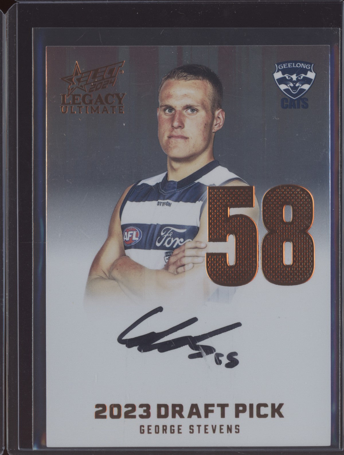 George Stevens 2024 Select Legacy Ultimate Draft Pick Signature Copper RC /175