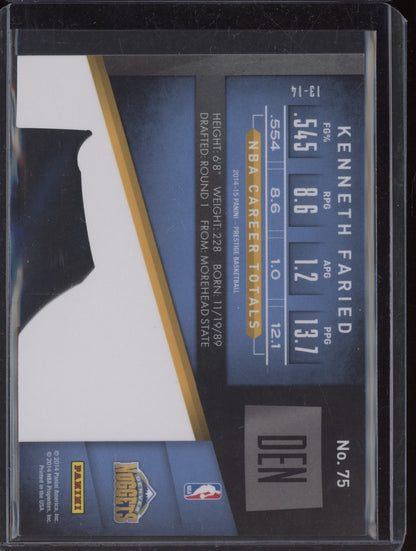 Kenneth Faried 2014-15 Panini Prestige Orange Bonus Shots Die Cut 11/25