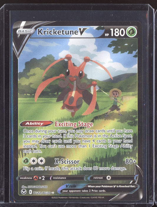 Kricketune V 2022 Pokemon Silver Tempest Trainer Gallery Holo Rare V TG12/TG30