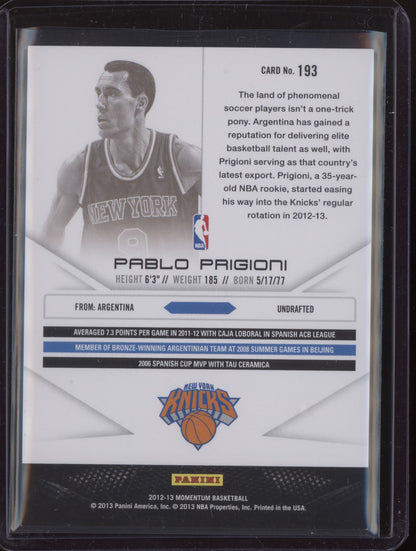 Pablo Prigioni 2012-13 Panini Momentum Drive 18/49