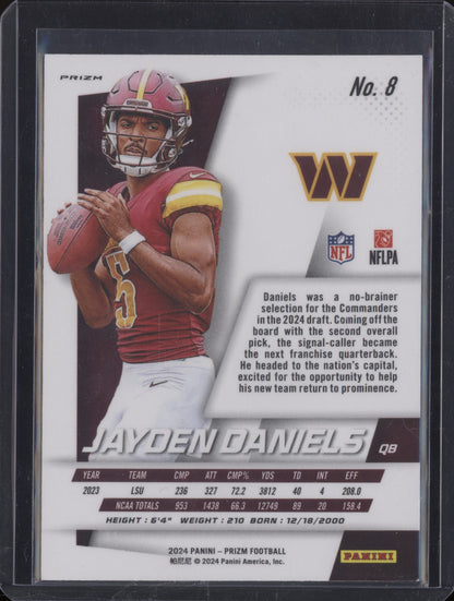 Jayden Daniels 2024 Panini Prizm Throwback Silver RC