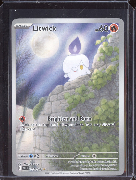 Litwick 2025 Pokemon White Flare Illustration Rare 101/086