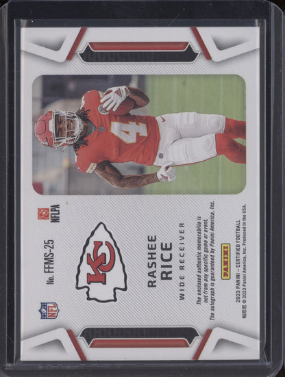 Rashee Rice 2023 Panini Certified Freshman Fabric Jersey Auto Pink RC 265/299