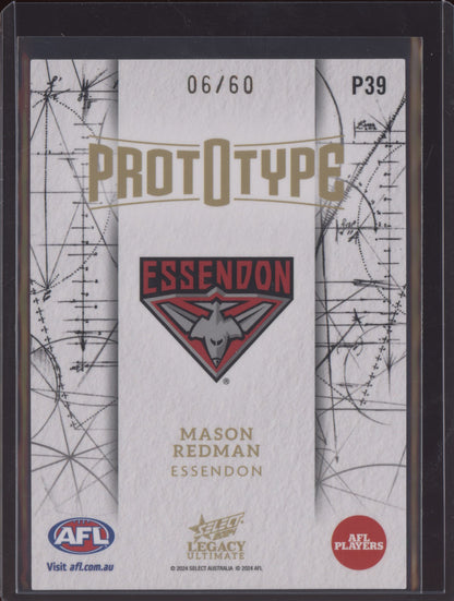 Mason Redman 2024 Select Legacy Ultimate Prototype Low 06/60