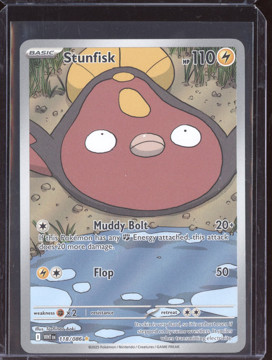 Stunfisk 2025 Pokemon White Flare Illustration Rare 118/086