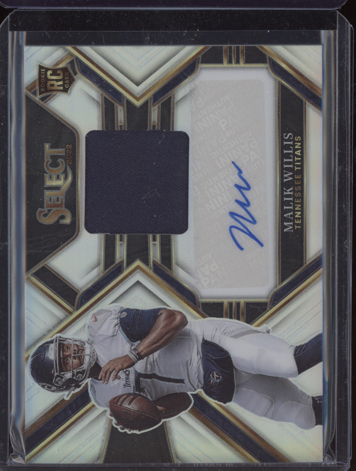 Malik Willis 2022 Panini Select Rookie Signature Material Auto RC 195/199