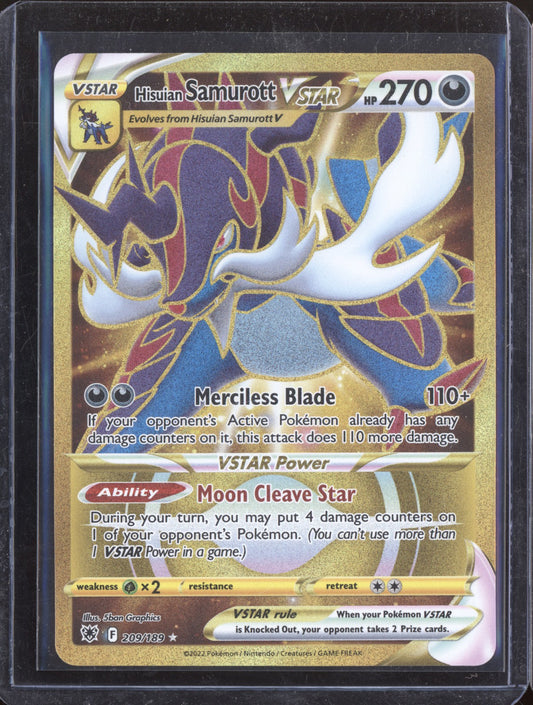 Hisuian Samurott VSTAR 2022 Pokemon Astral Radiance Rare Secret 209/189