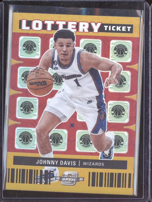 Johnny Davis 2022-23 Panini Contenders Optic Lottery Ticket Gold RC 1/10