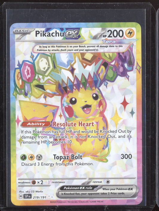 Pikachu ex 2024 Pokemon Surging Sparks Ultra Rare 219/191