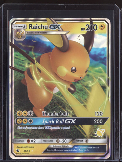 Raichu-GX 2019 Pokemon Hidden Fates Rare Holo 020/68