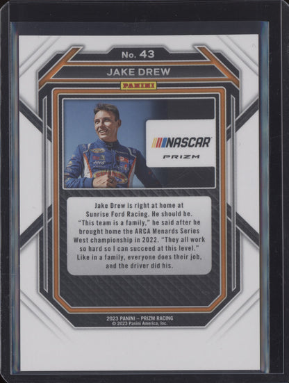 Jake Drew 2023 Panini Prizm Racing Reactive Orange RC