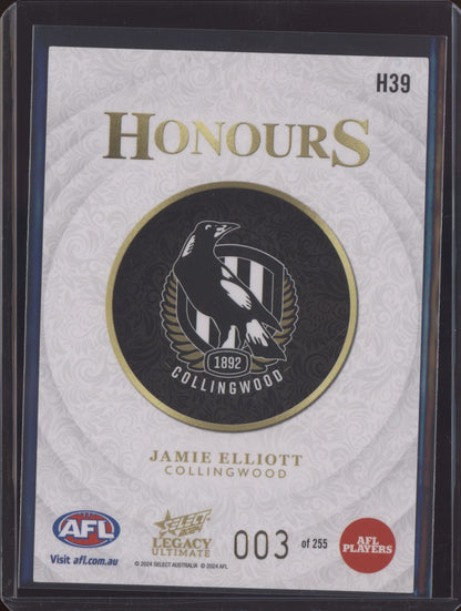 Jamie Elliott 2024 Select Legacy Ultimate Honours Low 003/255