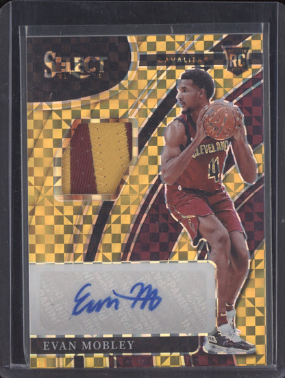Evan Mobley 2021-22 Panini Select Gold Rookie Patch Auto RC 9/10