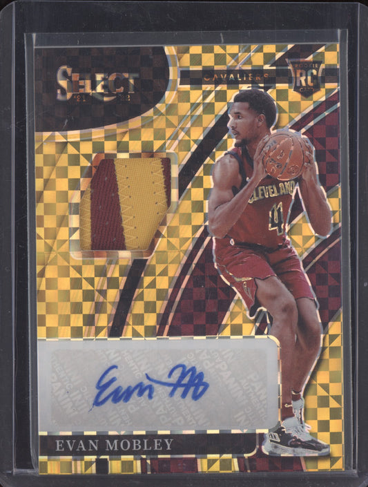 Evan Mobley 2021-22 Panini Select Gold Rookie Patch Auto RC 9/10