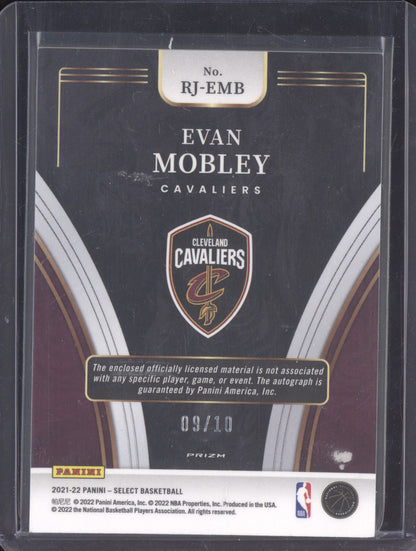 Evan Mobley 2021-22 Panini Select Gold Rookie Patch Auto RC 9/10