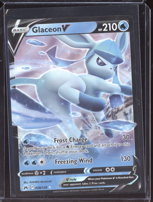 Glaceon V 2023 Pokemon Crown Zenith Holo Rare V 038/159