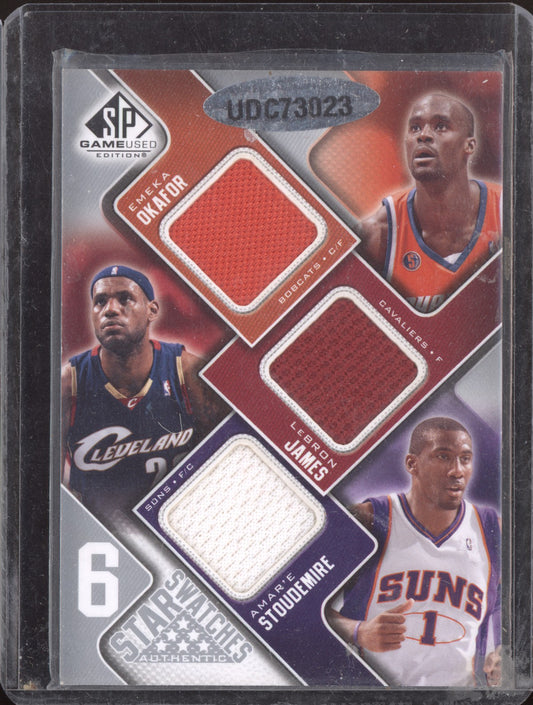LeBron James Durant 2009-10 Upper Deck SP Game Used 6 Star Swatches Jersey 75/99