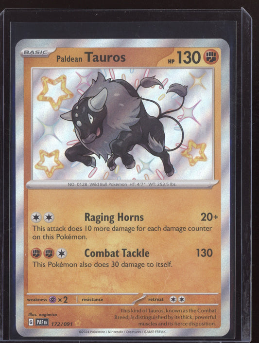 Paldean Tauros 2024 Pokemon Paldean Fates Shiny Rare 172/091