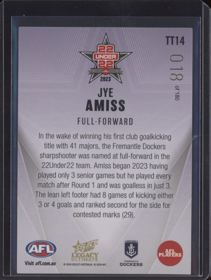 Jye Amiss 2024 Select Legacy Ultimate 22 Under 22 18/180
