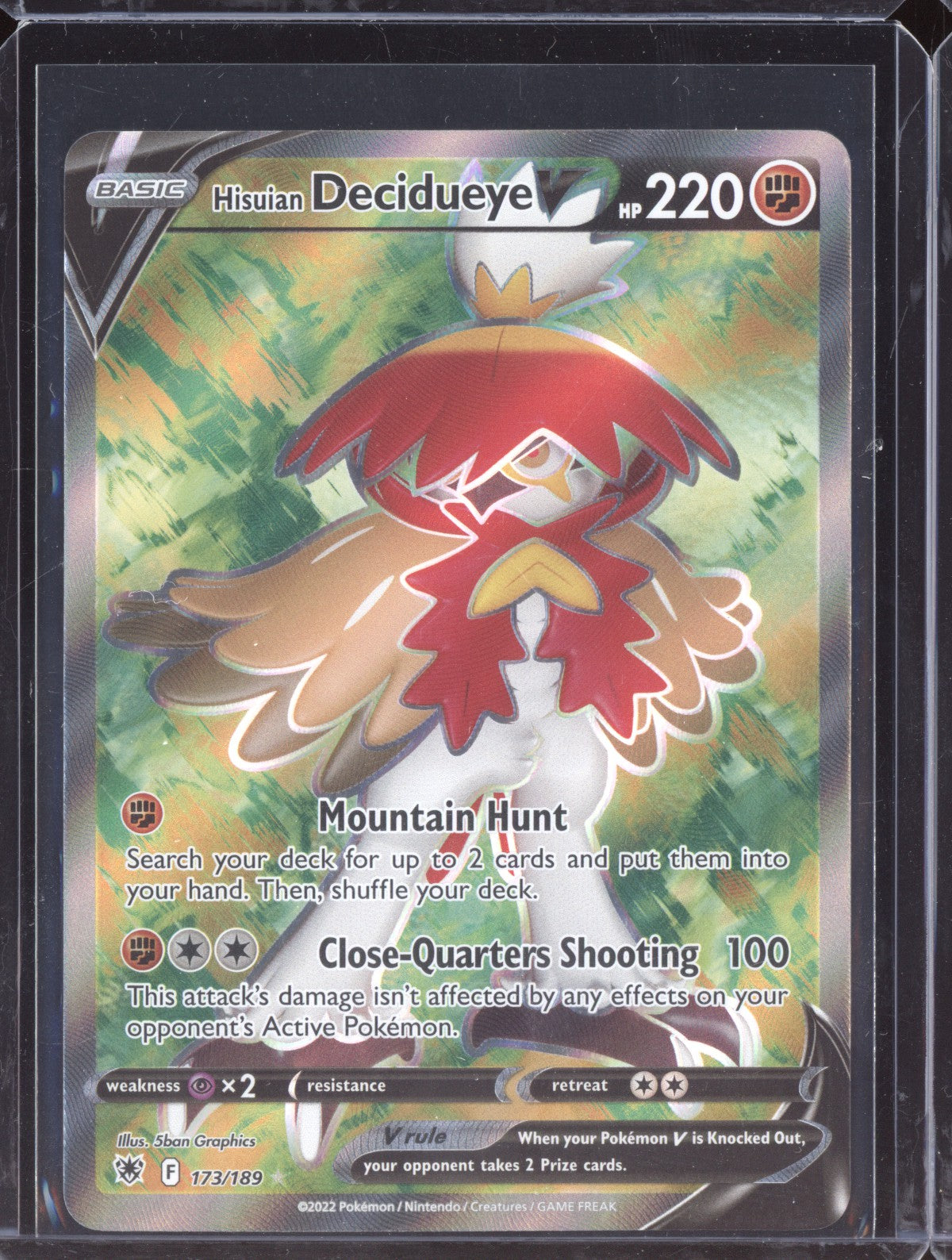 Hisuian Decidueye V 2022 Pokemon Astral Radiance Ultra Rare 173/189