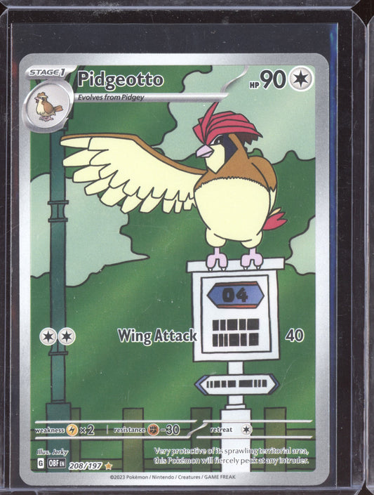 Pidgeotto 2023 Pokemon Obsidian Flames Illustration Rare 208/197