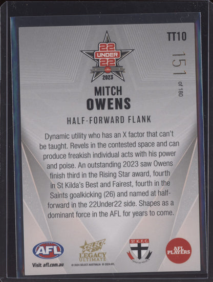 Mitch Owens 2024 Select Legacy Ultimate 22 Under 22 151/180